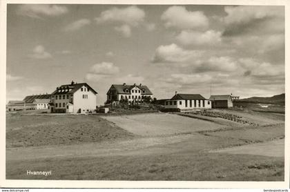 iceland, HVANNEYRI, Panorama (1950s) RPPC Postcard