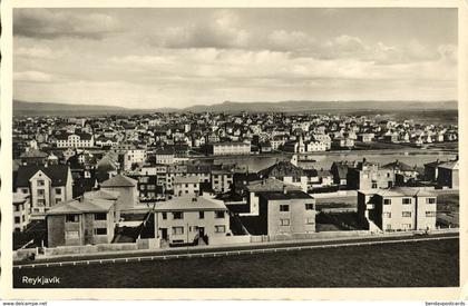 iceland, REYKJAVIK, Panorama (1930s) RPPC Postcard