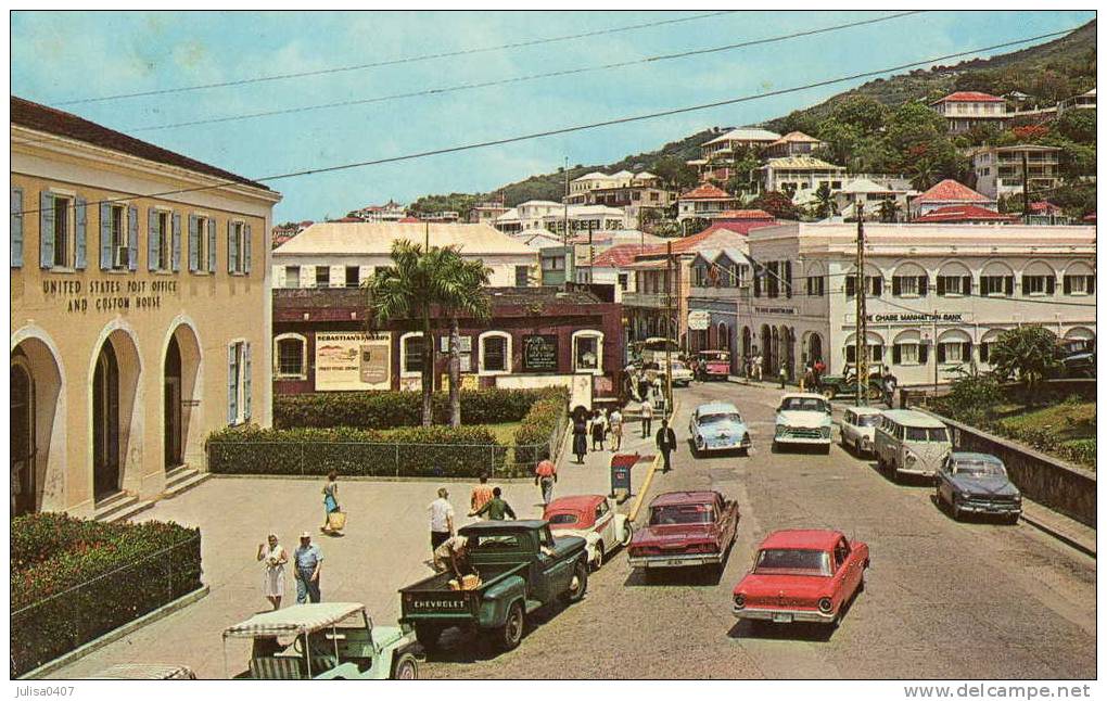 ILES VIERGES Saint Thomas rue automobiles animation