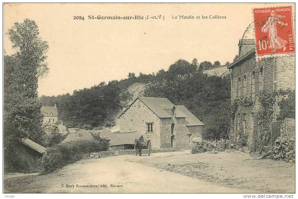 Ille et Vilaine  : réf : H-12-1162 : Saint Germain sur Ille le moulin à eau