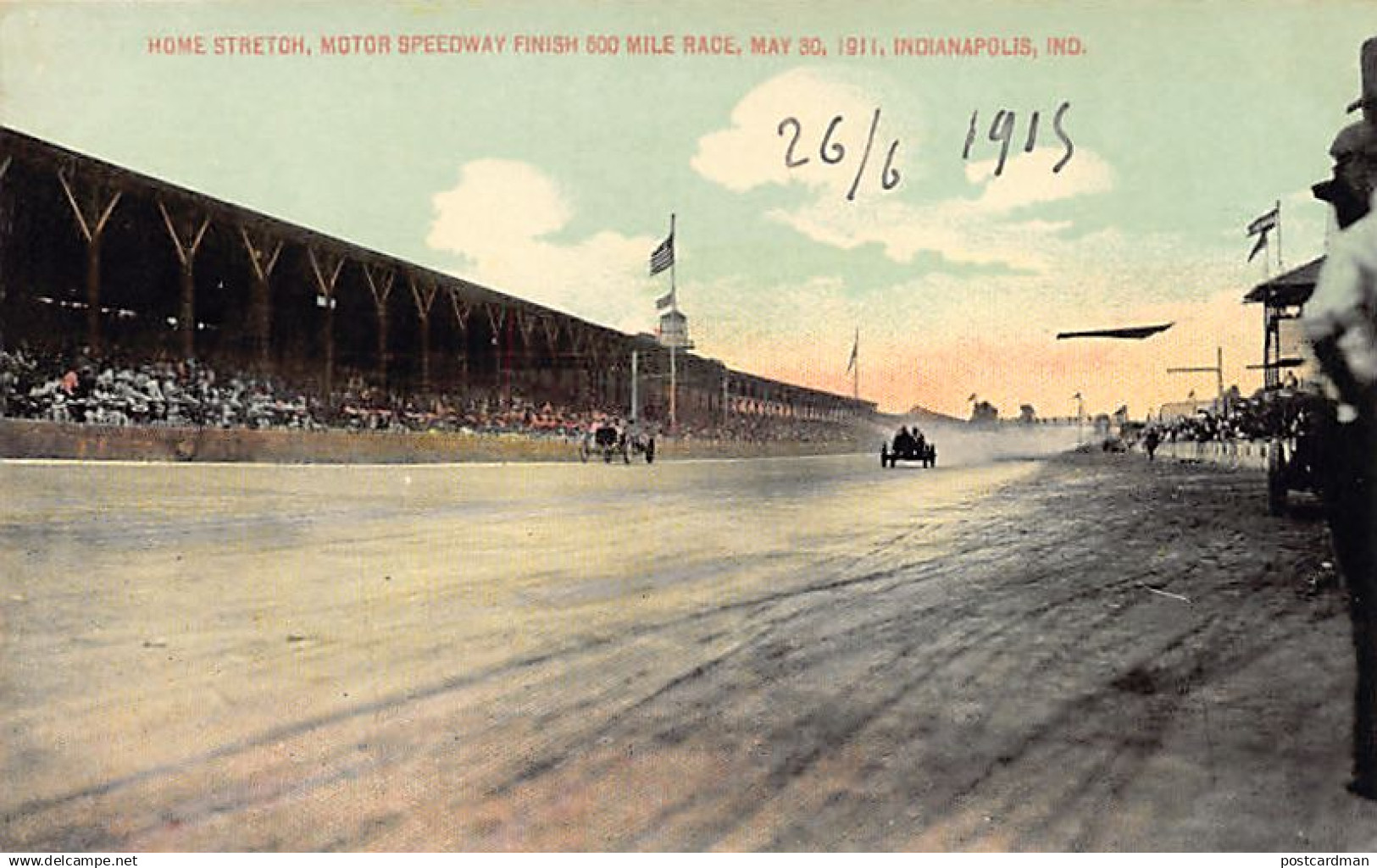 INDIANAPOLIS (IN) Home Stretch, Motor Speedway Finish 500 Mile Race, May 30, 1911