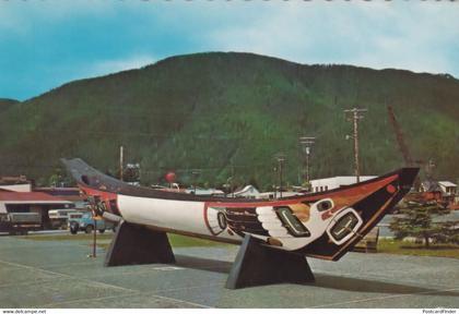 Indian Canoe at Sitka Alaska Postcard