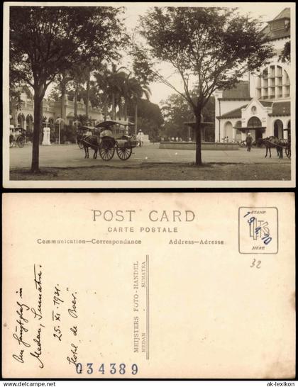 Postcard Medan Kota Medan Straßenszene 1930  Sumatra Indonesia