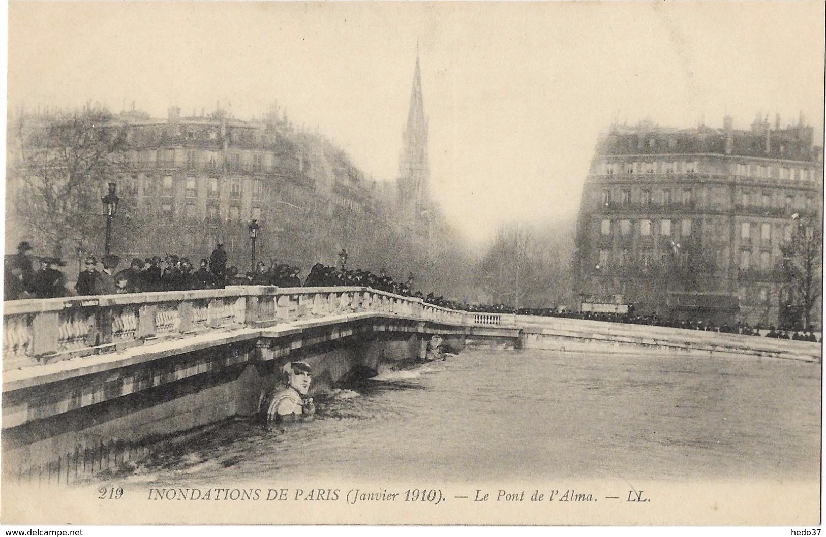 Inondations de Paris (Janvier 1910) - Le Pont de l'Alma