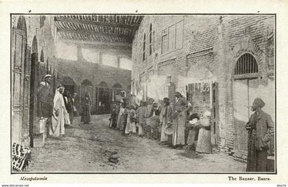 PC CPA IRAQ, BASRAH, THE BAZAAR, VINTAGE POSTCARD (b16236)