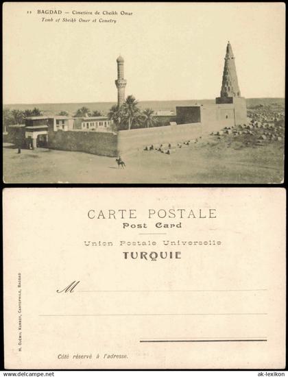 Postcard Bagdad بغداد Cimetière de Cheikh Omar 1913  Iraq Irak