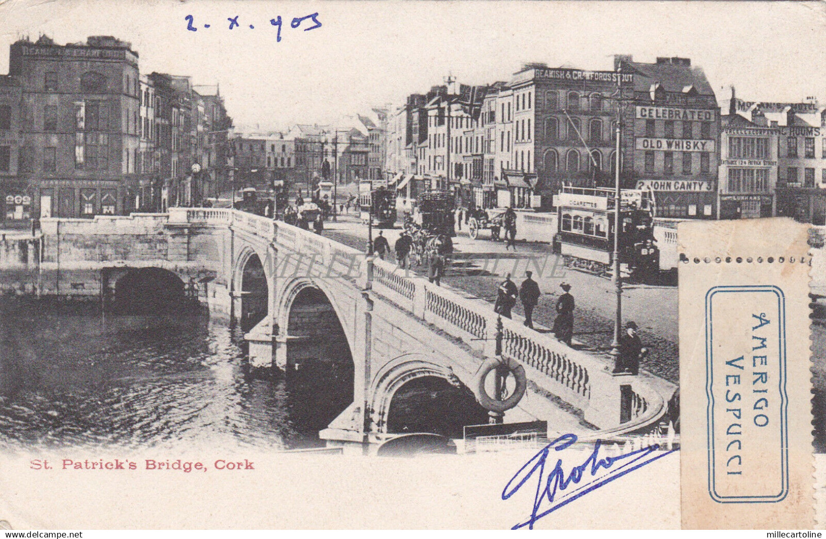 IRELAND - St. Patrick's Bridge, Cork - Amerigo Vespucci Ship Mark 1903