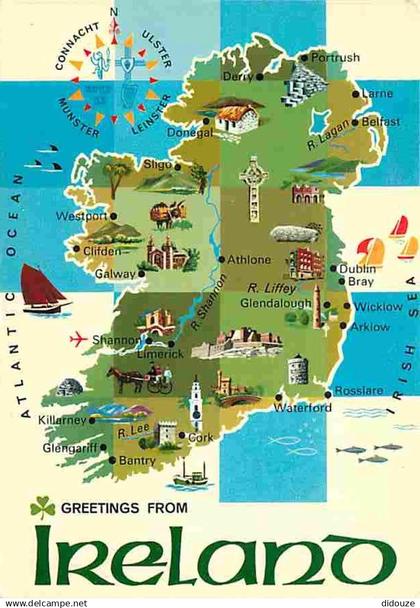 Irlande - Carte Géographique - CPM - Voir Scans Recto-Verso