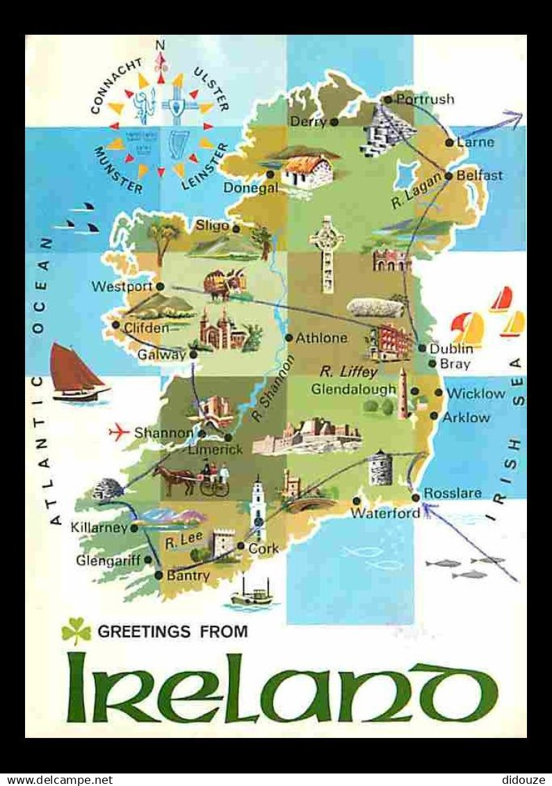 Irlande - Carte Géographique - CPM - Voir Scans Recto-Verso