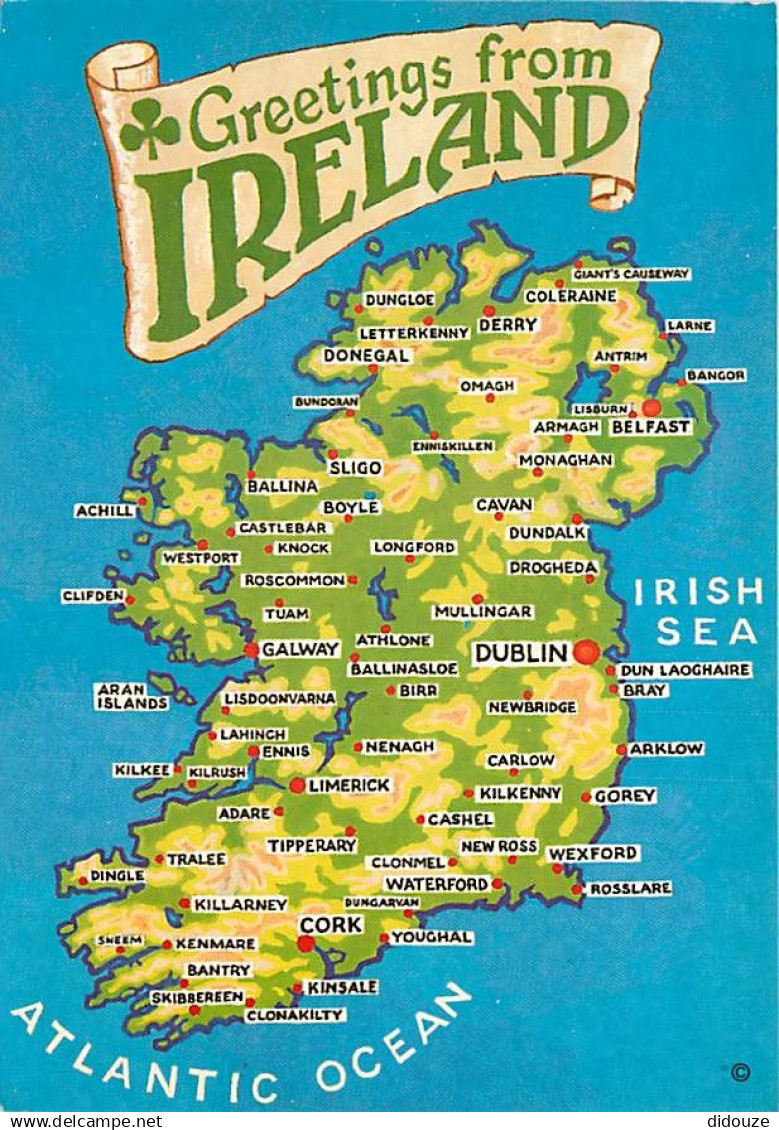 Irlande - Carte Géographique - Ireland - CPM - Voir Scans Recto-Verso