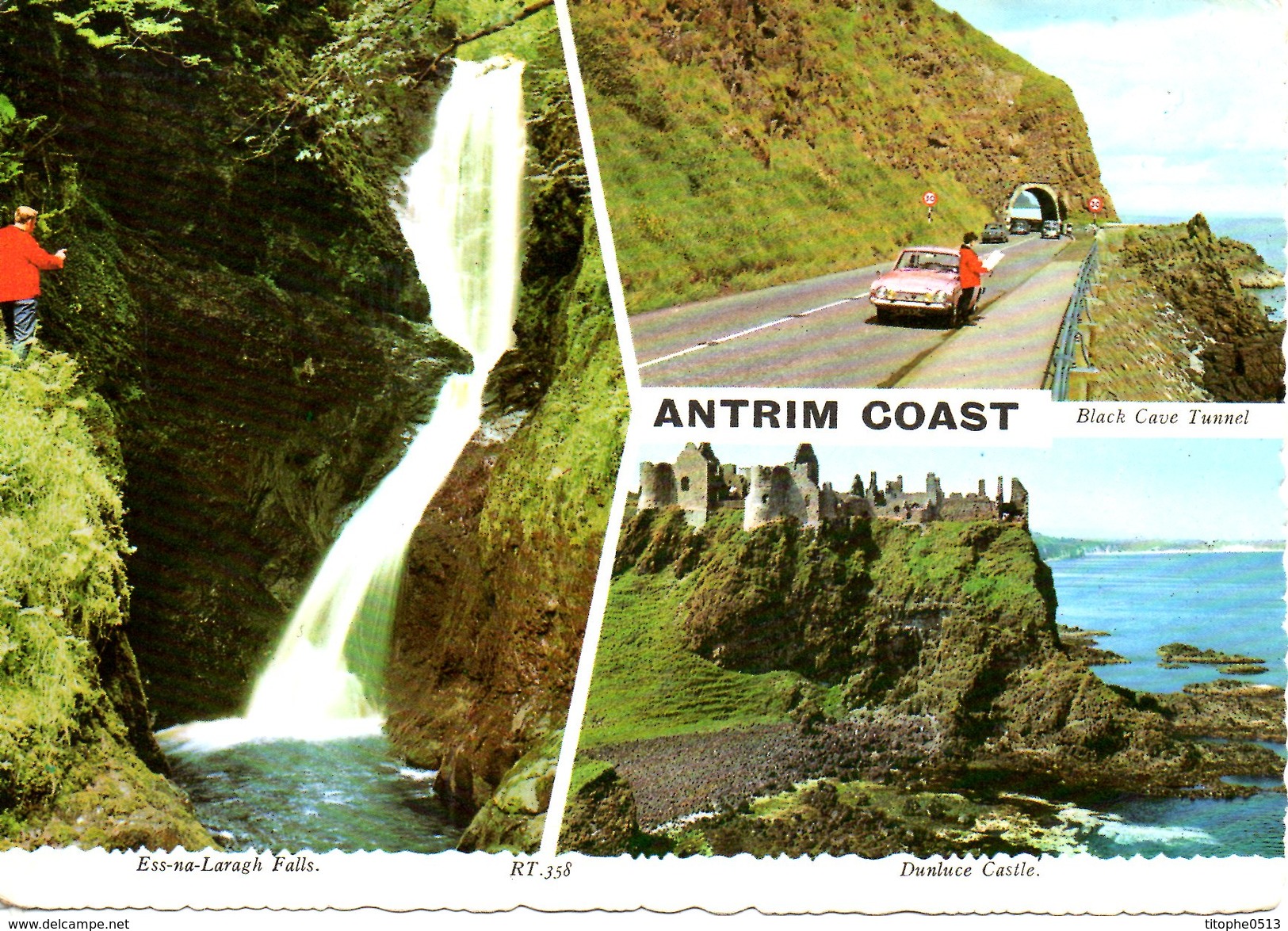 IRLANDE DU NORD. Carte postale écrite. Antrim Coast.