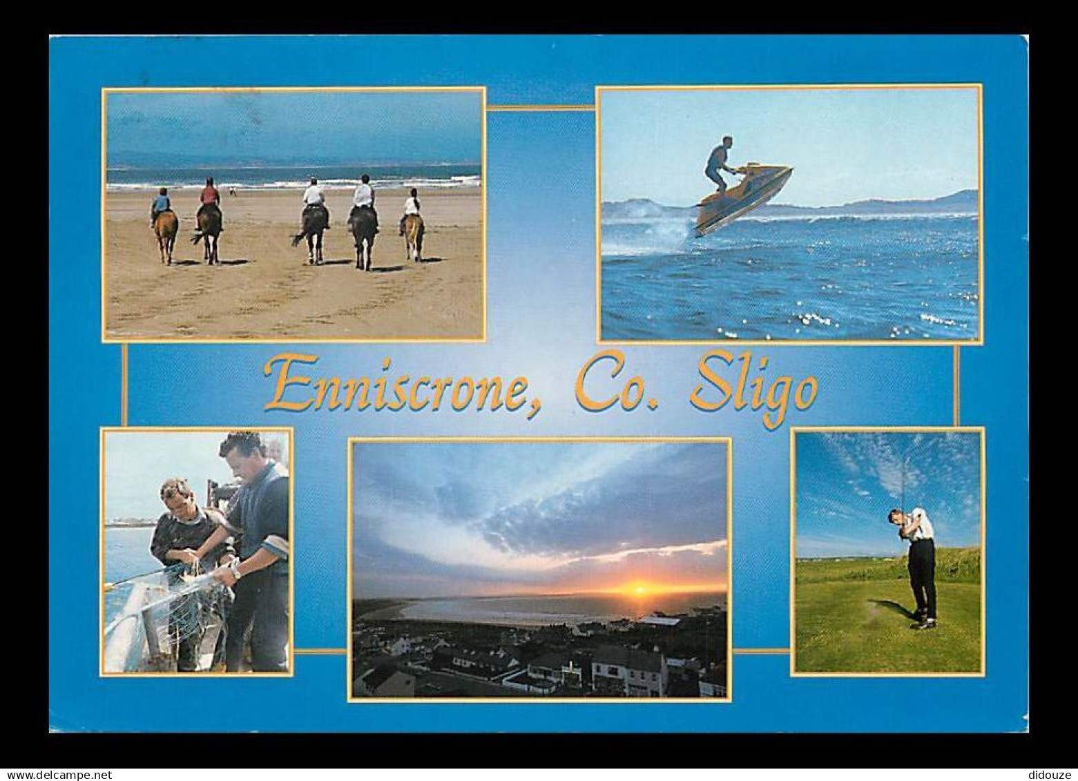 Irlande - Sligo - Enniscrone - Multivues - Golf - Jet Ski - Chevaux - Voir Timbre - Ireland - CPM - Voir Scans Recto-Ver