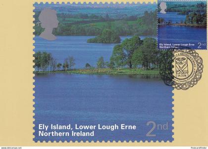 Ely Island Lower Lough Erne County Fermanagh Frank Limited Postmark Postcard