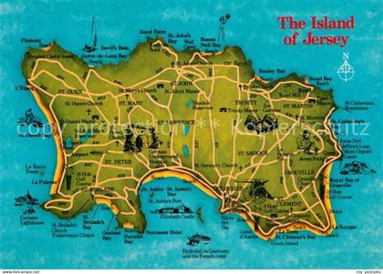 72972929 Jersey Island Insel Landkarte Jersey Island