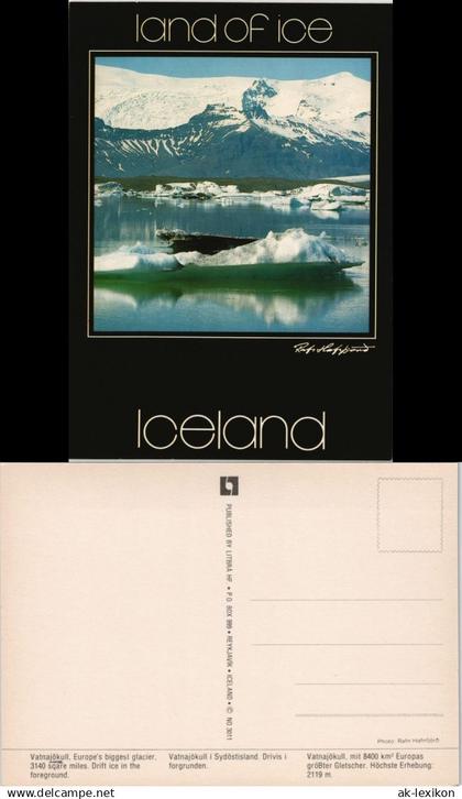 Postcard Vatnajökull Gletscher Glacier Iceland Islande 1975