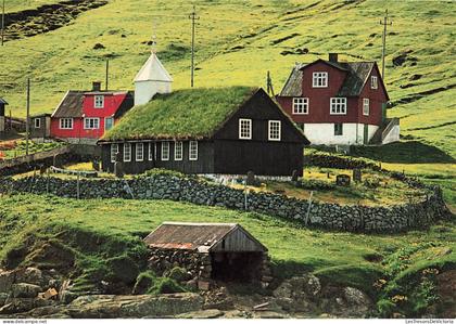 FEROE - The church at the village Kaldbak - Colorisé - Carte postale