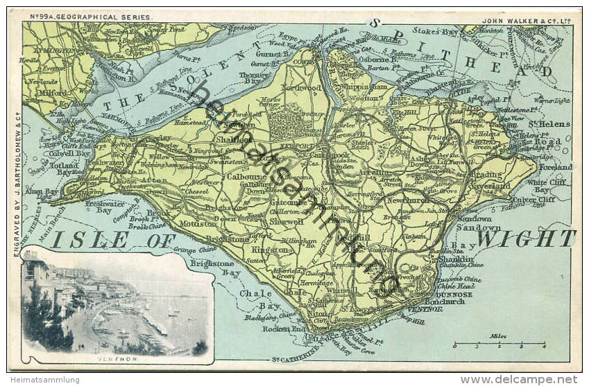 Isle of Wight - Map card ca. 1905