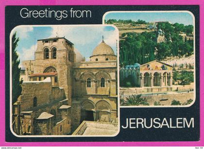 275224 / Israel - JERUSALEM Greeting from  Israele postcard 3934