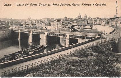 ITALIE - Roma - Veduta del Fiume Tevere coi Ponti Palatino, Cestio, Fabrizio e Garibaldi - Carte Postale Ancienne