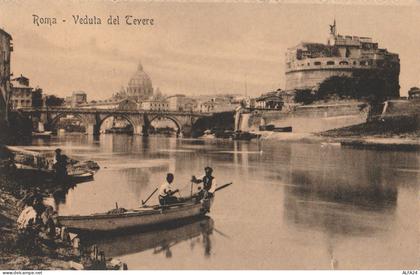 CARTOLINA NON VIAGGIATA ROMA TEVERE PESCATORI (HC1335