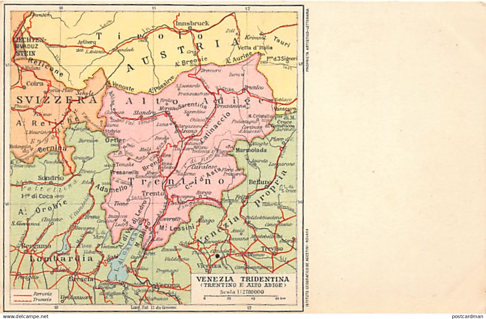 Italia - Trentino-Alto Adige - Mappa geografica