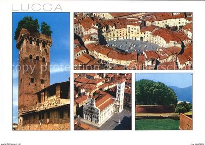 72407312 Lucca Fliegeraufnahme Turm Kirche Lucca