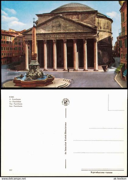 Cartoline Rom Roma Le Panthéon The Pantheon Das Pantheon 1970