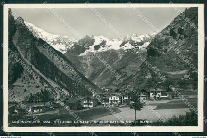 Aosta Courmayeur La Saxe Catena Monte Bianco Foto cartolina MT3015