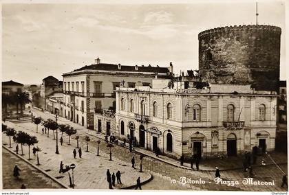 Cartolina - Bitonto ( Bari ) - Piazza Marconi - 1953