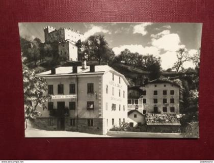 Cartolina Venosta Sluderno - Albergo al Cavallino con Castel Coira - 1950 ca.