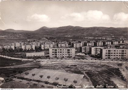 # CARBONIA: CORSO IGLESIAS DALLA TORRE CIVICA - 1954