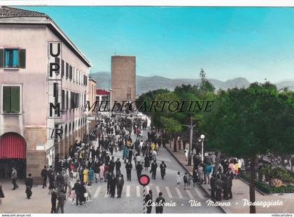 CARBONIA:  Via Manno - passeggiata    1963