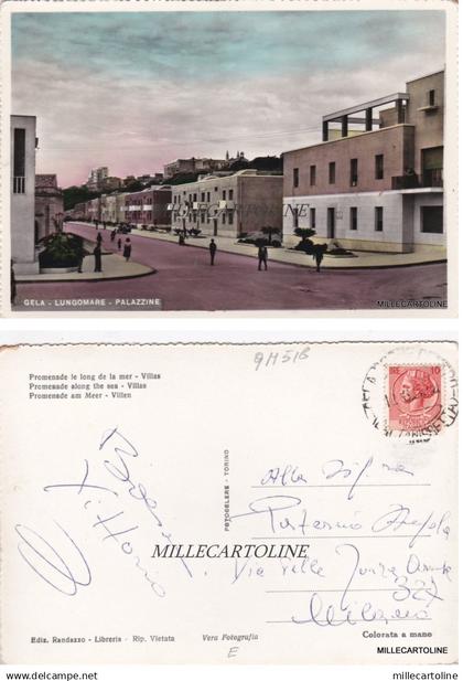 GELA: LUNGOMARE - PALAZZINE   1956