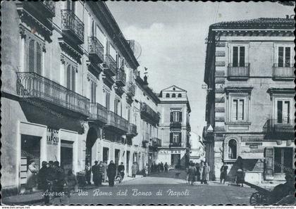 cr291 cartolina  aversa via roma dal banco di napoli caserta campania