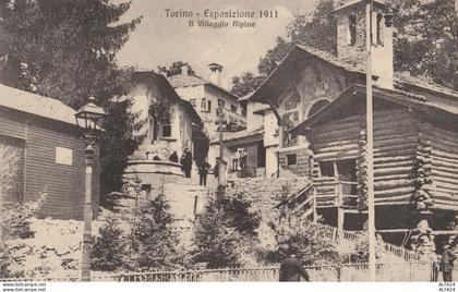 CARTOLINA VIAGGIATA TORINO ESPOSIZIONE 1911 VILLAGGIO ALPINO (ZK34