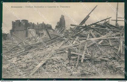 L'Aquila Avezzano Terremoto cartolina XB1932