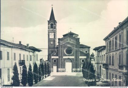 o370 cartolina muggio' piazza chiesa  provincia di monza