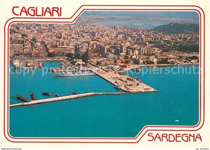 73319540 Cagliari Hafen Stadtpanorama Fliegeraufnahme Cagliari