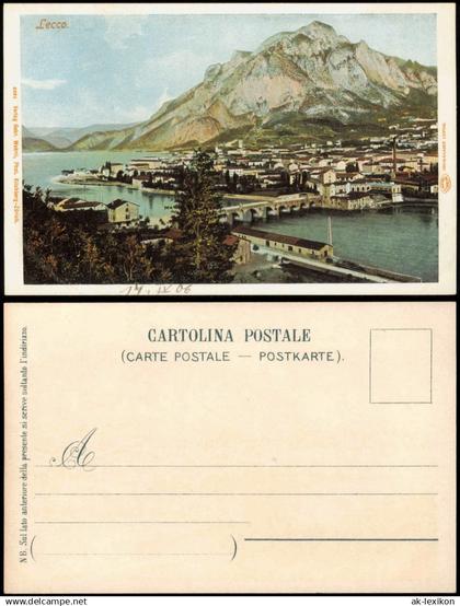 Cartolina Lecco Leck Panorama Lecco 1906