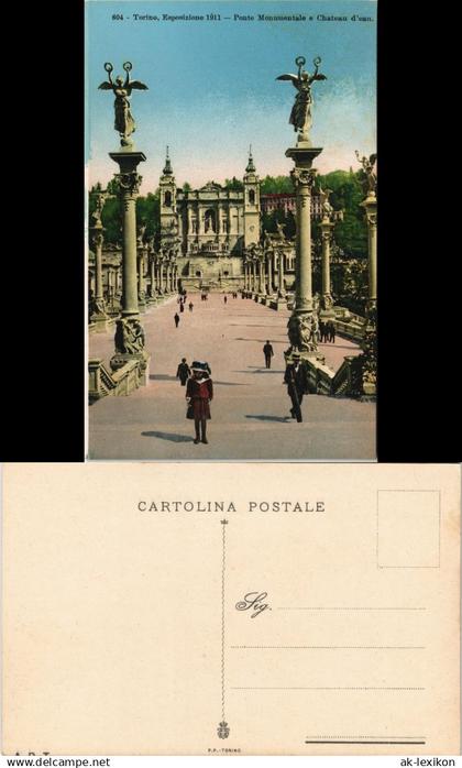 Turin Torino Torino, Esposizione Ponte Monumentale e Chateau d'ean. 1911