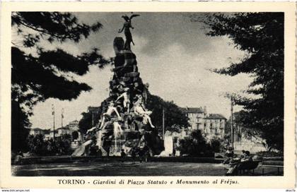 CPA TORINO Giardini di Piazza Statuto e Mon.al Fréjus ITALY (540580)