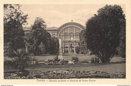 ITALIE - Torino - Giardini pubblici e stazione di Porta Nuova - Carte Postale Ancienne