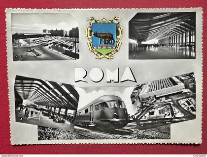 Cartolina - Roma - Stazione Termini - Panorama della Stazione - 1956