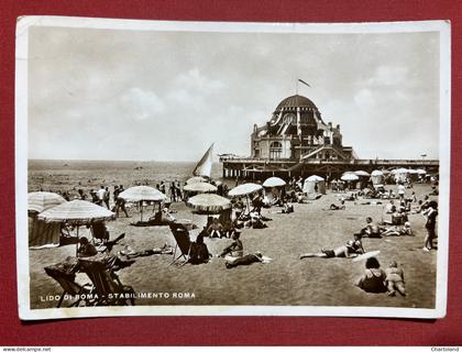 Cartolina - Lido di Roma - Stabilimento Roma - 1938