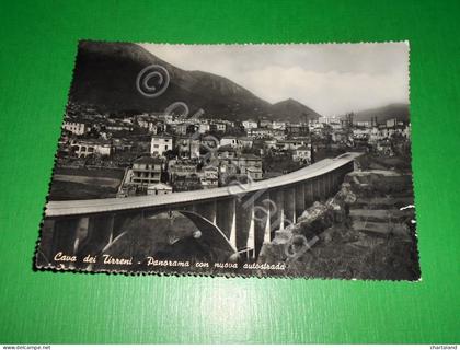 Cartolina Cava de' Tirreni - Panorama con nuova autostrada 1956