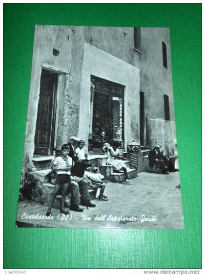 Cartolina Castelsardo ( Sassari ) - Via dell' Artigianato Sardo 1955 ca