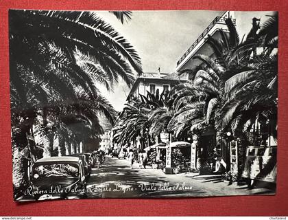 Cartolina - Riviera delle Palme - Finale Ligure - Viale delle Palme - 1950 ca.