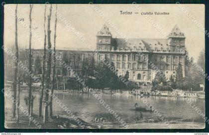 Torino Città Castello del Valentino Barche cartolina MZ9329