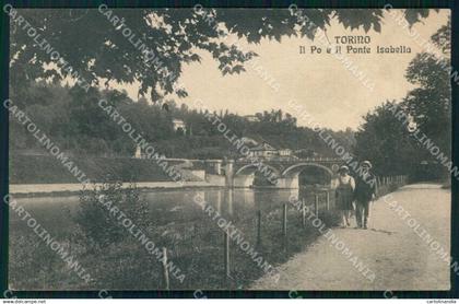 Torino Città Fiume Po Ponte Isabella cartolina MZ8872