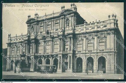 Torino Città Palazzo Carignano Tramway cartolina MZ8095